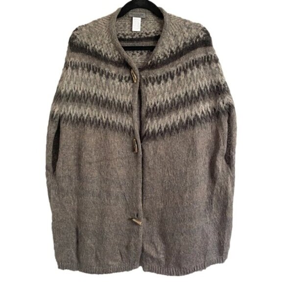 Anthropologie Elsamanda Fair Isle Mohair Sweater Cape - S/M 🇮🇹 - Picture 8 of 9